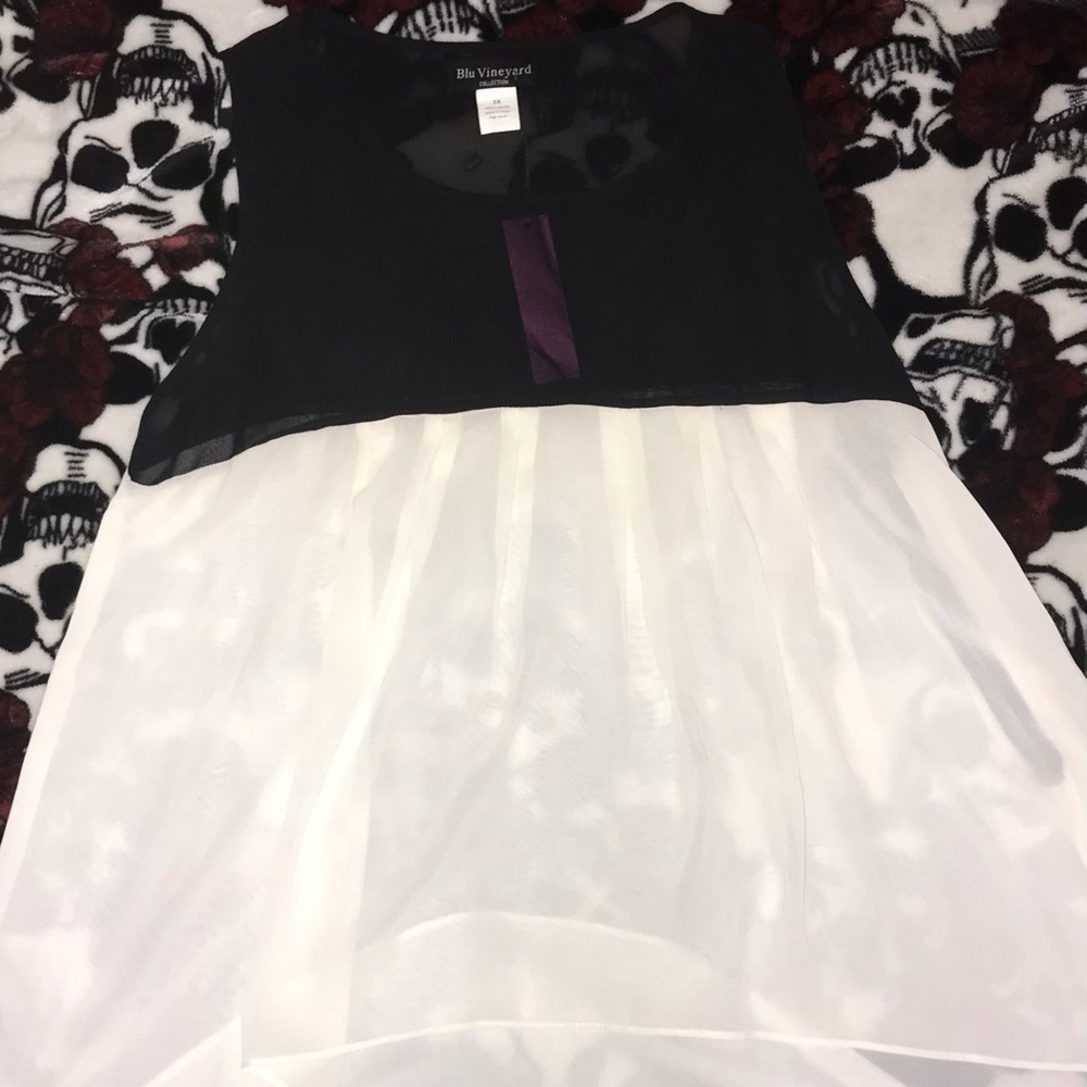 Black and White Blouse